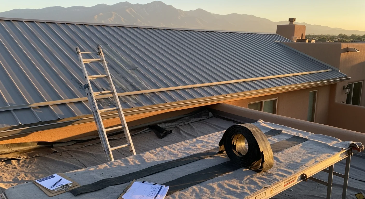 Metal roof installation on residential home in Albuquerque