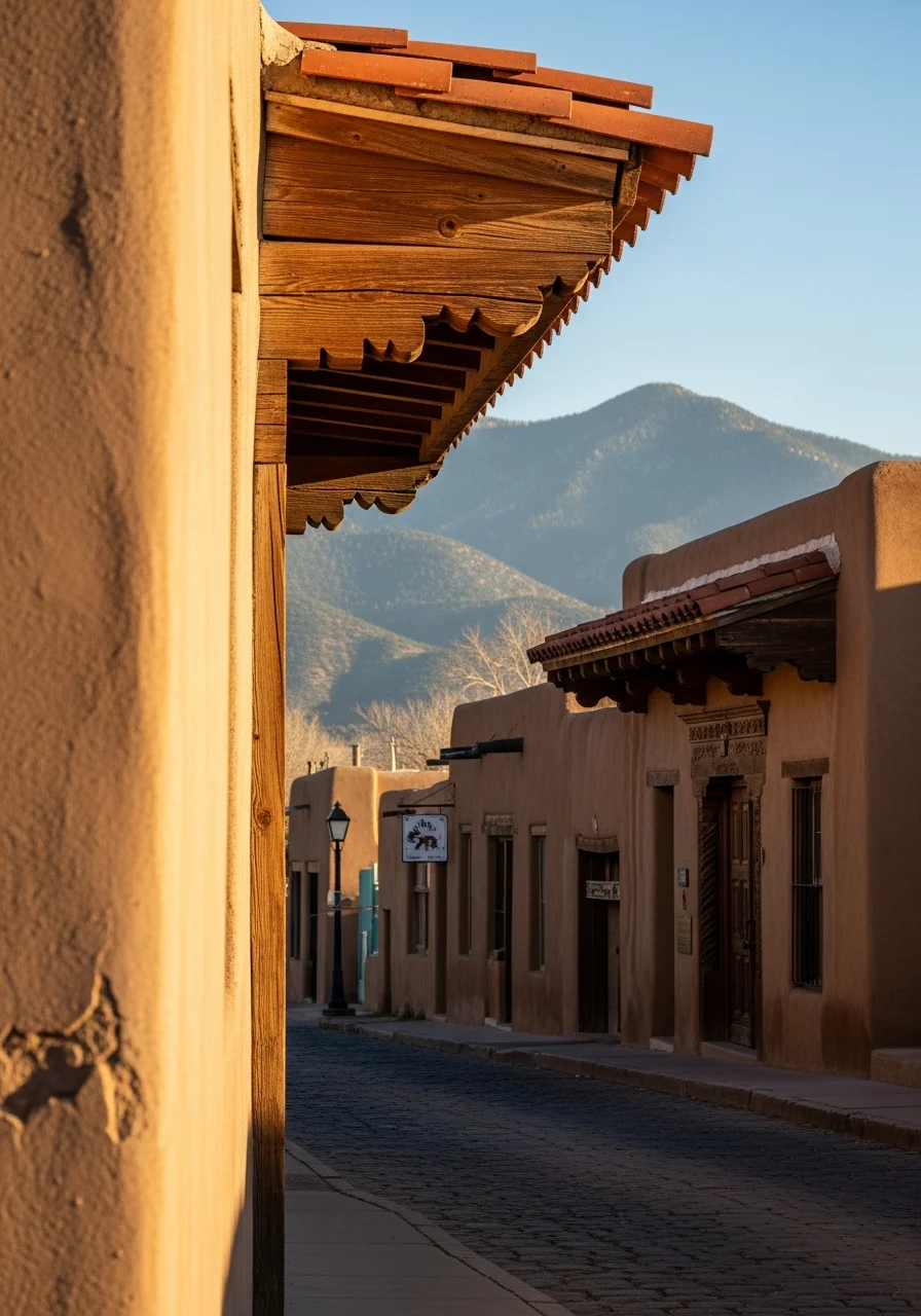 Historic Las Vegas property showing period architecture and mountain setting in the Sangre de Cristo foothills.