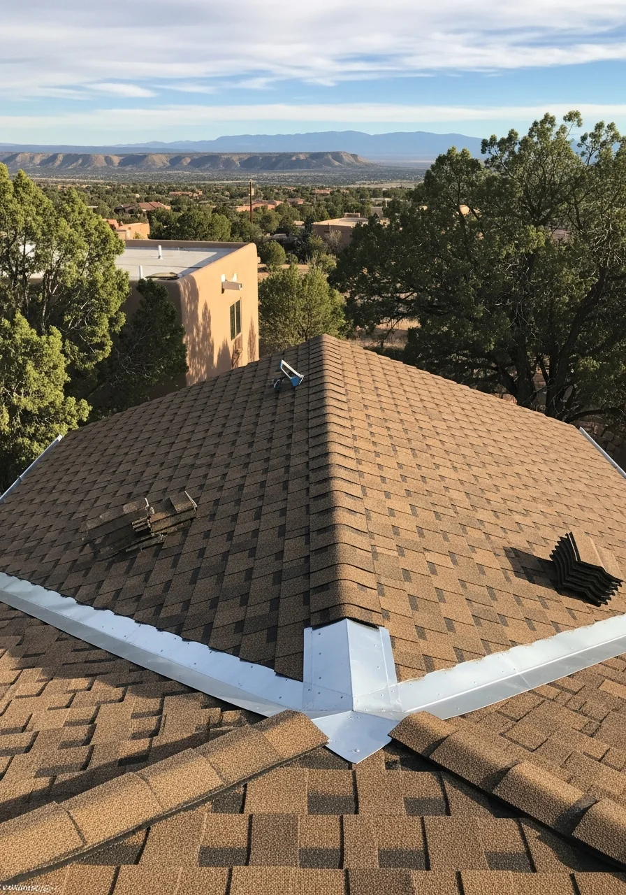 Los Alamos property detail showing contemporary architecture adapted to mesa-top elevation and weather exposure.
